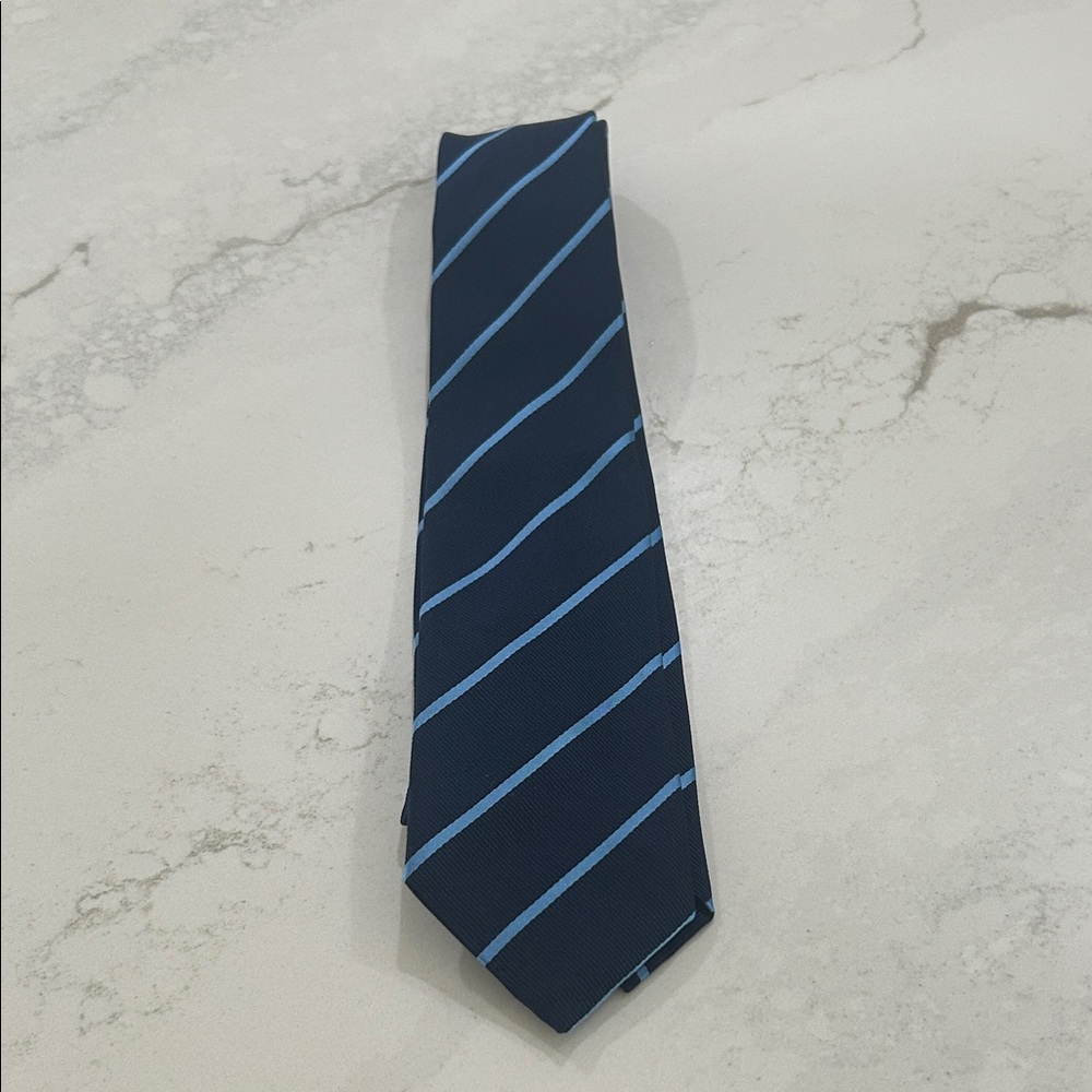 The Children's Place Dark Blue Tie with Light Blue Stripes